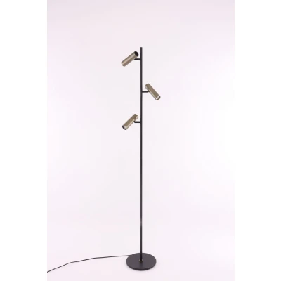 Afbeelding van Vloerlamp zwart met brons mini Gu10