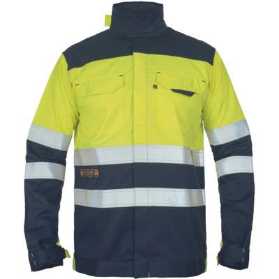 Afbeelding van Cerva MULTINORM RIDE vlamvertragend high vis werkjas 03510050 Geel/Navy