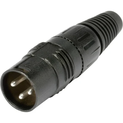 Afbeelding van Hicon HI X3CM B XLR connector Stekker, recht Aantal polen: 3 Zwart 1 stuk(s)