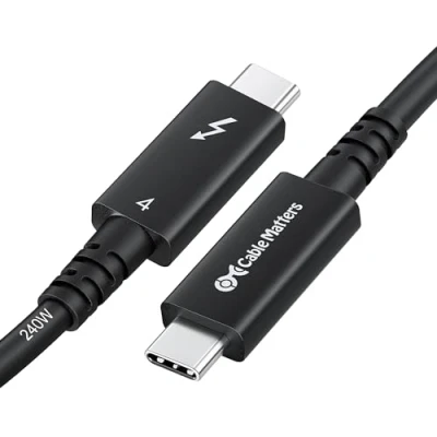 Afbeelding van Cable Matters [Intel gecertificeerd] 40 Gbps Active Thunderbolt 4 kabel 2 m met 240 W opladen en 8K video volledig compatibel USB C/USB C, / USB4 3
