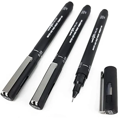 Afbeelding van Uni Pin Fineliner Tekening Pen Zwart 0.03mm Pack van 6