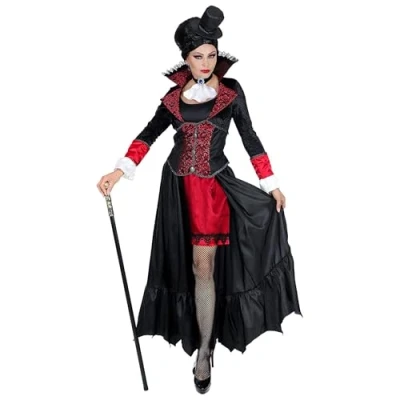 Afbeelding van Widmann Vampier &amp; Dracula Kostuum Hunkerend Naar Bloed Vrouw Rood, Zwart XL Halloween Verkleedkleding