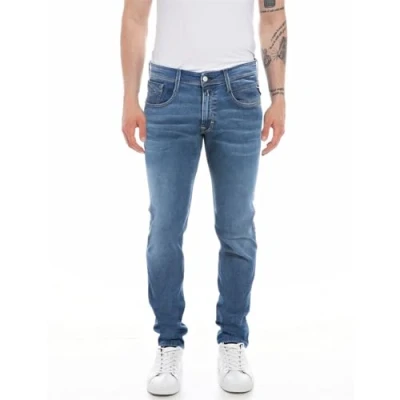 Afbeelding van Replay Anbass Hyperflex Original Slim Fit Jeans voor heren, 009, medium blue., 28W x 34L