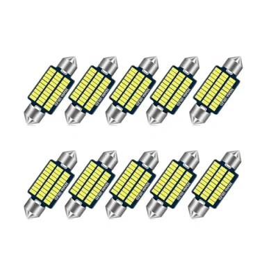 Afbeelding van 10x LED 41mm Wit CANbus C5W Lampen 5050SMD Interieur Lichten Kentekenplaat Licht Voor Auto E39 (Wit)