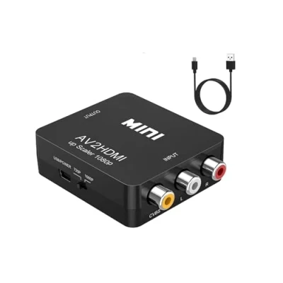 Afbeelding van ABLEWE RCA naar HDMI Adapter, AV Converter, 1080P Mini Composiet CVBS Video Audio Converter Adapter Ondersteuning PAL/NTSC voor TV/PC/PS2/PS3/STB/Xbox VHS/VCR/Blue Ray DVD spelers