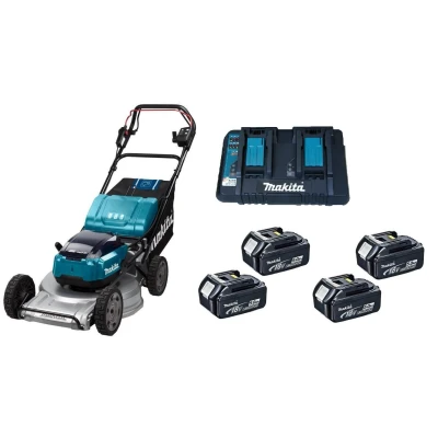 Afbeelding van Makita DLM533PT4 36V (2x18V) Li ion accu grasmaaier set (4x5.0Ah) zelfrijdend koolborstelloos