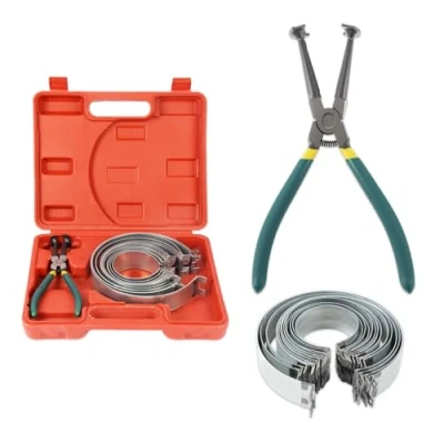 Afbeelding van Automatische zuigerringcompressorset, 15 stuks, met tang en 14 banden (62 145 mm/2,44 5,71 inch), verwijderingsgereedschapset voor reparatieauto&#039;s, vrachtwagens, motor