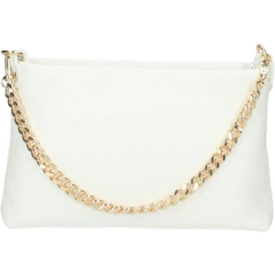 Afbeelding van Witte Leren Schoudertas Chain Leer Leder Clutches Schoudertassen Dames Tassen Wit