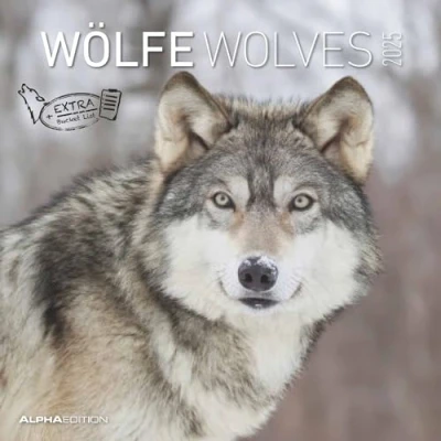 Afbeelding van Wölfe 2025 Broschürenkalender 30x30 cm (30x60 geöffnet) Kalender mit Platz für Notizen Wolves Bildkalender Wandplaner Alpha Edition