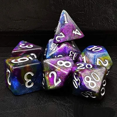 Afbeelding van Bescon Starry Night Dice Set Series, 7pcs Polyhedral RPG Milky Way, Polybag Packing