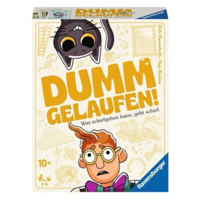 Afbeelding van Ravensburger 20968 Dumm Gelaufen! Kartenspiel für 2 6 Personen, Mit Mac und schwarzer Katze Murphy, Unterhaltung ab 10 Jahren: Was schiefgehen kann, geht schief!