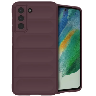 Afbeelding van Samsung Galaxy S21 FE Hoesje Siliconen en TPU (zacht) iMoshion Softcase/Backcover Aubergine Telefoonhoesje