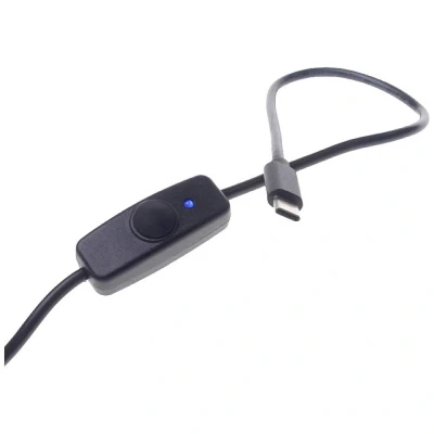 Afbeelding van Radxa RockPi_USB AtoC_SW Stroomkabel [1x USB A 2.0 stekker 1x C stekker] 1.50 m Zwart Incl. in/uit schakelaar