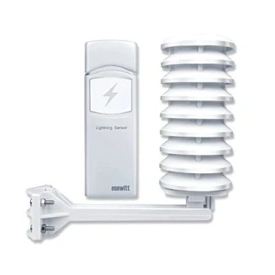 Afbeelding van Ecowitt Draadloze bliksemafleider, sensor WH57, buitensensor voor weerstation Ecosystem, paar met HP2550, HP2560 Display/Gateway gw1100 GW2000
