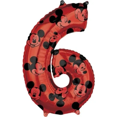 Afbeelding van Amscan Folieballon Micky Mouse 6 Jaar Junior 43 X 66 Cm Rood