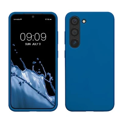 Afbeelding van kwmobile telefoonhoesje geschikt voor Samsung Galaxy S23 Hoesje met siliconen coating Smartphone case in rifblauw