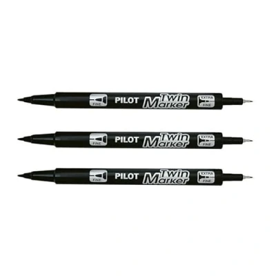 Afbeelding van Pilot Twin CD DVD Marker Permanent Pens Fijn/Medium Zwart