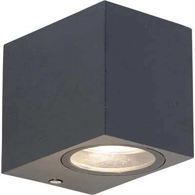 Afbeelding van QAZQA Moderne wandlamp antraciet IP44 Baleno I