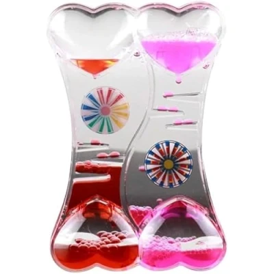 Afbeelding van Draaibare bewegingstimer voor autisme, sensorische behoeften, ADHD, stressverlichting, angst. Speelgoed autisme en speciale behoeften. Roze Rood