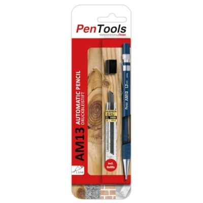 Afbeelding van PenTools by Pentel AM13 vulpotlood, 1,3 mm lijndikte voor ambachtslieden en timmerlieden, incl. 8 fijne vullingen