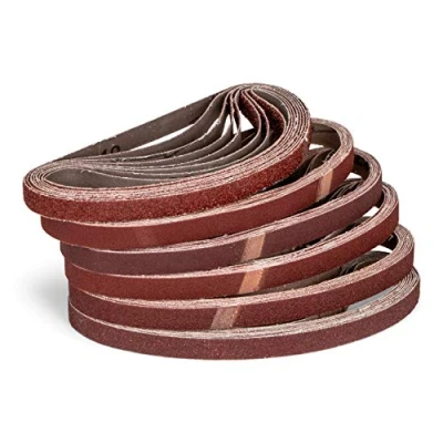 Afbeelding van 48 stuks/professionele weefselschuurbanden/13 x 451 mm/8 korrel 40 60 80 120 180 240 / compatibel met Powervijl/schuurpapier/schuurbandset