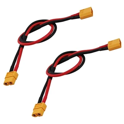 Afbeelding van LinsyRC 2 Pack XT60 Verlängerungskabel Männlich Stecker auf Buchse Adapterkabel mit 30CM 14AWG Silikondraht für RC Lipo Akku