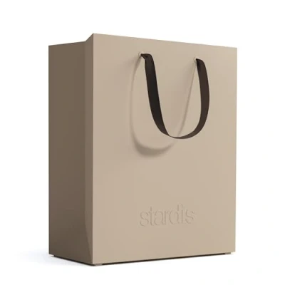 Afbeelding van stardis binbox Design prullenbak, rechthoekig, stijlvolle prullenbak met handgrepen voor kantoor, kunststof, vuilnisemmer, vuilnisemmer (beige)