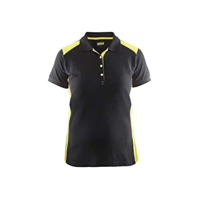 Afbeelding van Blaklader Dames poloshirt piqué 3390 1050 Zwart/High Vis Geel XXL
