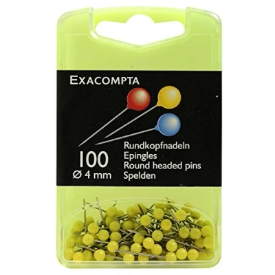 Afbeelding van Exacompta 14303E markeernaalden (kopdiameter 4 mm) 100 stuks kleur geel
