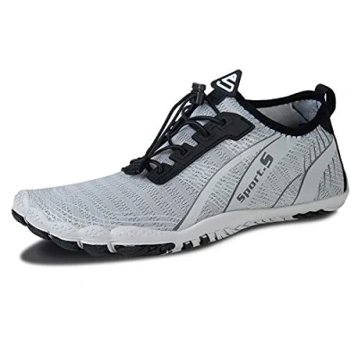 Afbeelding van Barefoot schoenen heren vrouwen water trail running strand trainers voor sportschool zwemmen snorkelen surfen, Grijs