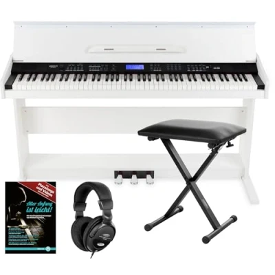 Afbeelding van FunKey DP 88 II digitale piano zwart set met Economy keyboardbank, koptelefoon en pianomethode