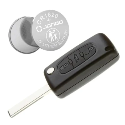 Afbeelding van Jongo Sleutelbehuizing met lemmet Compatibel Citroën Jumpy en Peugeot Expert 1x CR1620 Batterij AutoSleutelbehuizing Plip Utility Afstandsbediening 3 Knoppen