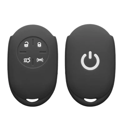 Afbeelding van kwmobile autosleutel hoesje geschikt voor Fiat 500E 4 knops hoes TPU behuizing Beschermende auto sleutel case Sleuteletui in mat zwart
