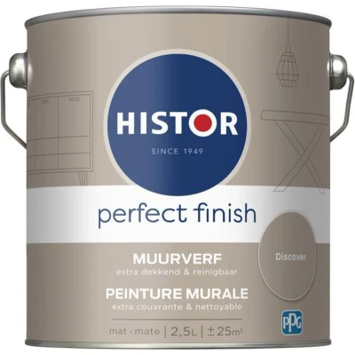 Afbeelding van histor perfect finish muurverf mat discover 2.5 ltr