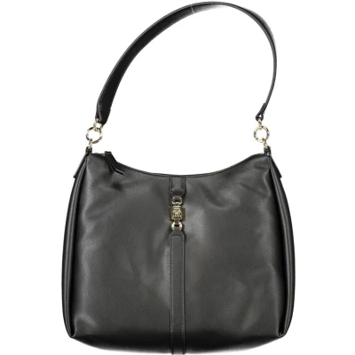 Afbeelding van Tommy Hilfiger Zwarte Gerecycleerde Polyester Handtas Met Contrastdetails