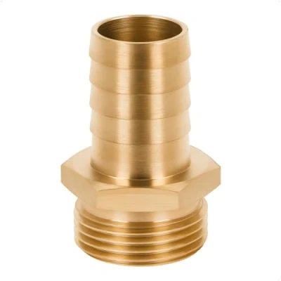 Afbeelding van Massief messing slangkoppeling met BSP schroefdraad 19 mm x 3/4 inch M
