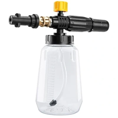 Afbeelding van Sneeuwschuimlans Autowasstraat schuimpistool voor hogedrukreiniger 1 liter sneeuwschuimpistoolfles met verstelbaar mondstuk Karcher K serie K2 K3 K4 K5 K6 K7