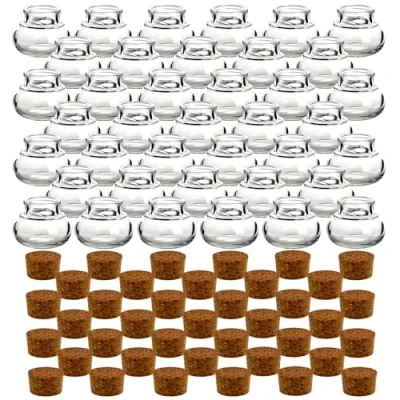 Afbeelding van gouveo Set van 42 kruidenpotjes, 40 ml, met kurk, mini kurkglazen kurksluiting, kleine voorraadpotten voor kruiden, specerijen