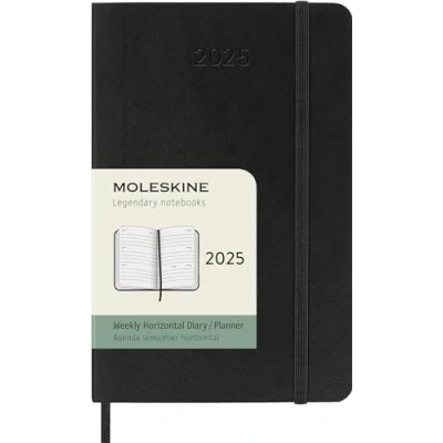 Afbeelding van Moleskine 12 Maanden Agenda 2025 Wekelijks Horizontaal Pocket Zachte Kaft Zwart