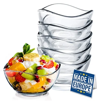 Afbeelding van Volarium CRYSTALIA Premium stapelbare kleine glazen dessertset van 6 stuks, 215 ml 100% bloed en CADMIUMVRIJ bereiden, dip komt, ijs snack voorgerecht zijkommen