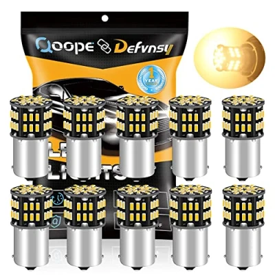 Afbeelding van Defvnsy P21W 1156 BA15S Ledlampen, Warm Wit Superhelder Lampen, 12V Led lampen voor Interieur RV Camper Trailer Verlichting Boot Yard Light Back up Achterlichten (10 Stuks)