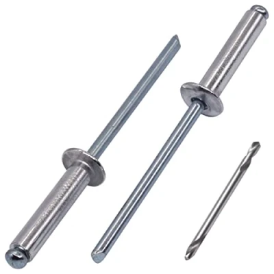 Afbeelding van SKIR&#039;CO (100 stuks) Aluminium blindklinknagels 5,0 x 20 mm, stalen doorn, popklinknagels, koepelkop, DIN 7337 klinknagels, boor inbegrepen