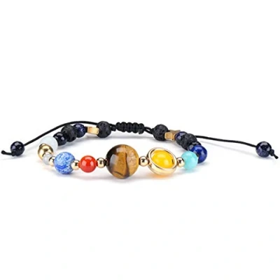 Afbeelding van Verstelbaar Galaxy zonnestelsel stenen kralen gevlochten armband universum negen planeten sterren elastische energie parels unisex armbanden armbanden, 6.7 pouces, Metaal, Parel