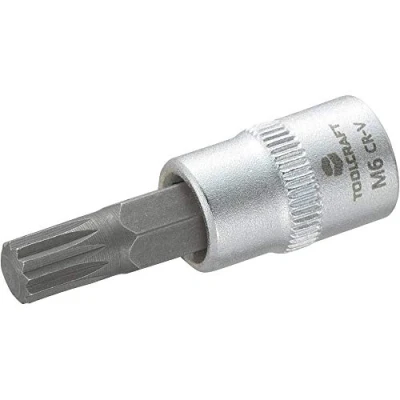 Afbeelding van TOOLCRAFT M6 816075 Veeltand (XZN) Dopsleutel bitinzet 6 mm 1/4 (6.3 mm)