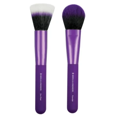 Afbeelding van MODA Royal &amp; Langnickel EZGlam Duo make up kwastenset voor onberispelijk gezicht, 2 delig, incl. vezel en poederkwast, violet