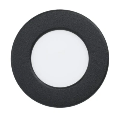 Afbeelding van EGLO LED inbouwspot Fueva 6, ronde inbouw lamp, plafond badkamer verlichting, spotje van zwart kunststoff, vlakke spot, warm wit koud wit, IP44, ∅ 8,6 cm