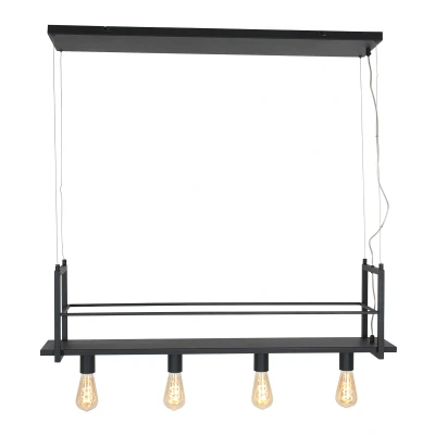 Afbeelding van Mexlite hanglamp 4 lichts 100x140 cm zwart