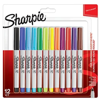 Afbeelding van Sharpie Permanente Markers, met Ultra Fijne Punt, Meerkleurig, 12 Stuks