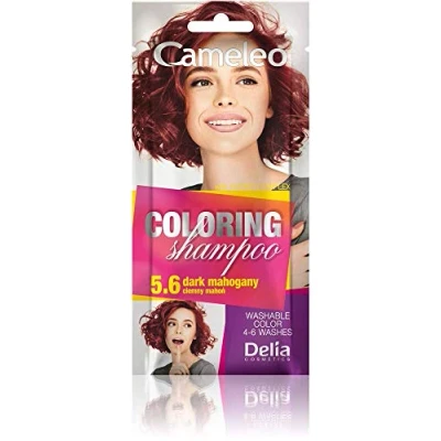 Afbeelding van Cameleo Donkere mahonie snelle en eenvoudige kleurverfrissing &quot;kleur in kleur&quot; zonder ammoniak oxidatiemiddel shampoo zak 40 ml