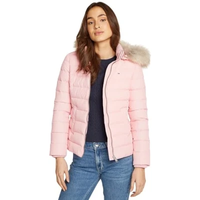 Afbeelding van Tommy Jeans Dames TJW BASIC HOODED DOWN JACKET EXT DW0DW18312 Puffer Jacket, Roze (Ballet Roze), M, M